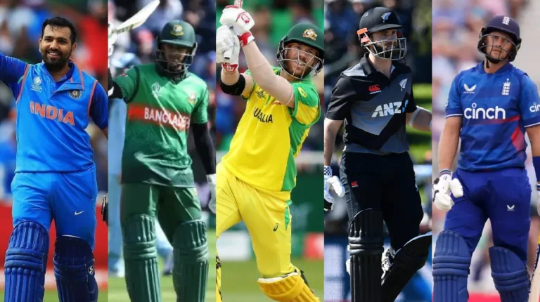 An image featuring five batters who dominated during the 2019 Cricket World Cup